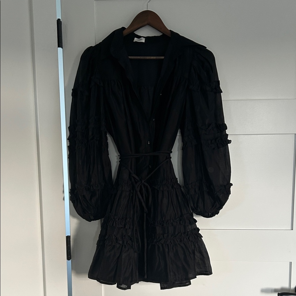 Elegant Black Ruffle Dress